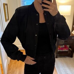 Women's Black satin Zara Bomber Jacket
